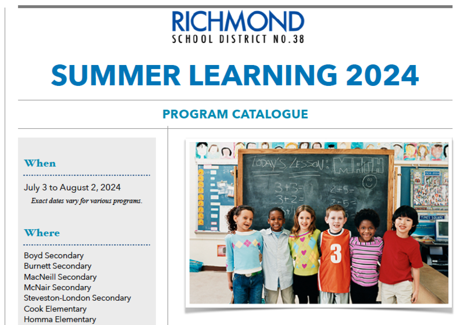 Summer Learning Catalogue Ferris Elementary School